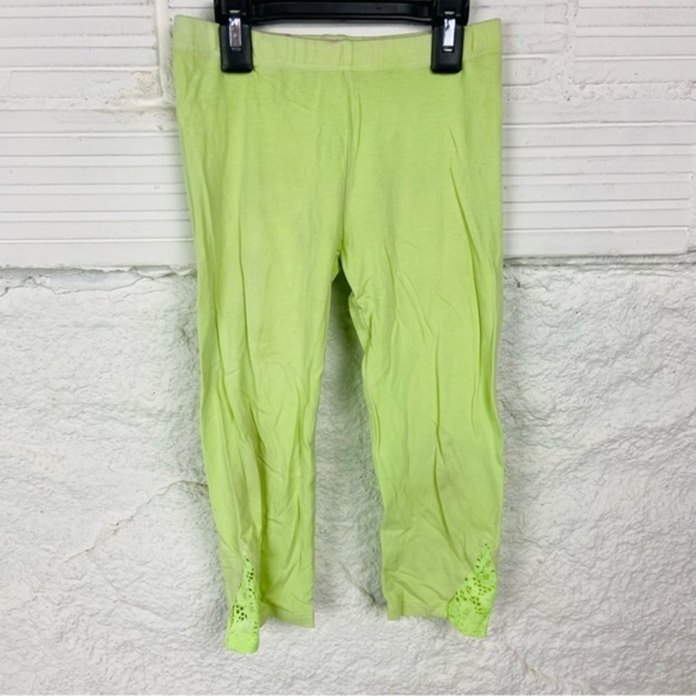 SO favorite Capri Lime Green Leggings with Lace Detail size 7